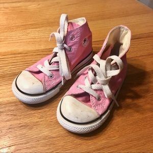 Pink Chuck Taylor Converse All Star High Tops, 9